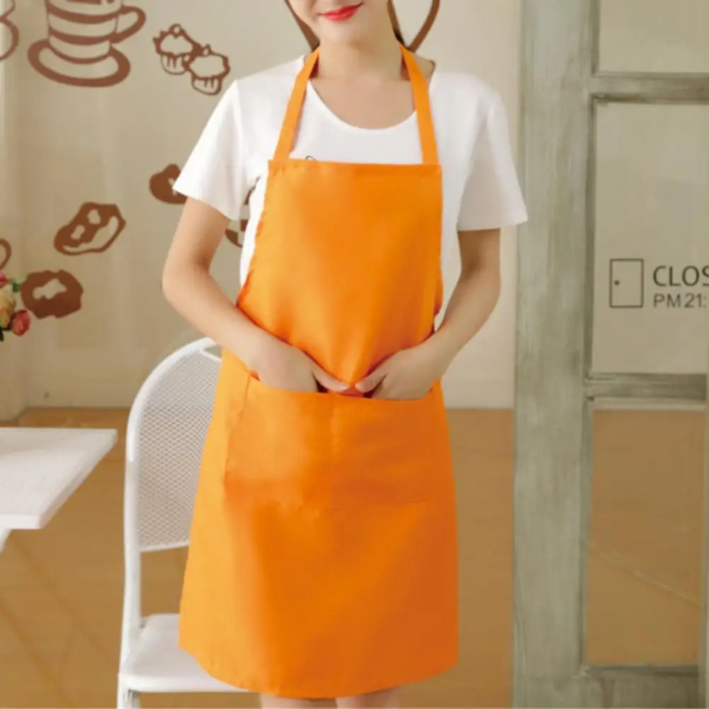 Adjustable Bib Apron With Pockets Oil-proof Kitchen Apron Home Restaurant Chef Apron Women Men Cooking Aprons Adult Work Clothes