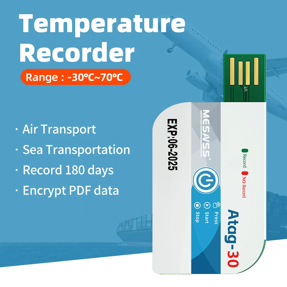 Registratore di dati di temperatura USB da 180 giorni per lo stoccaggio laboratorio di trasporto refrigerato registratore di temperatura monouso