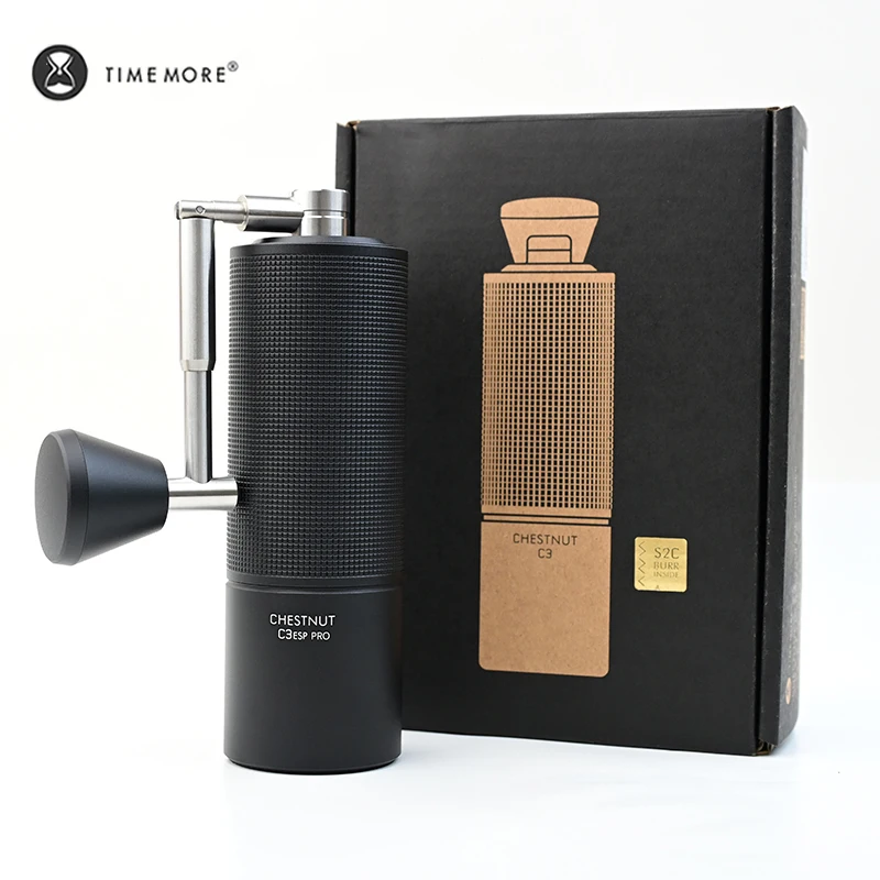 TIMEMORE Chestnut C3ESP PRO Black Portable Manual Coffee Grinder Foldable Crank Handle With S2C Burr Inside Design For Espresso