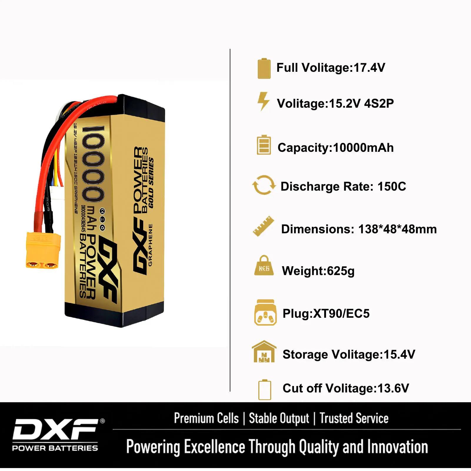 DXF Lipo Battery 2S 3S 4S 6S 10000mAh 9200mAh 6500mAh 7000mAh 1550mAh 150C for RC 1/8 1/10 Car Truck FPV Quadcopter Drone