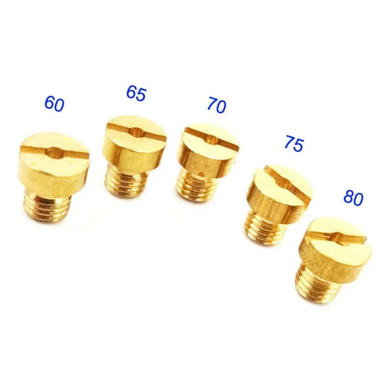 

5pcs/set Carburetor Jets #60 65 70 75 80 For Motorized Bicycle Racing Carb 50cc/60cc/80cc Replacement Auto Accessories