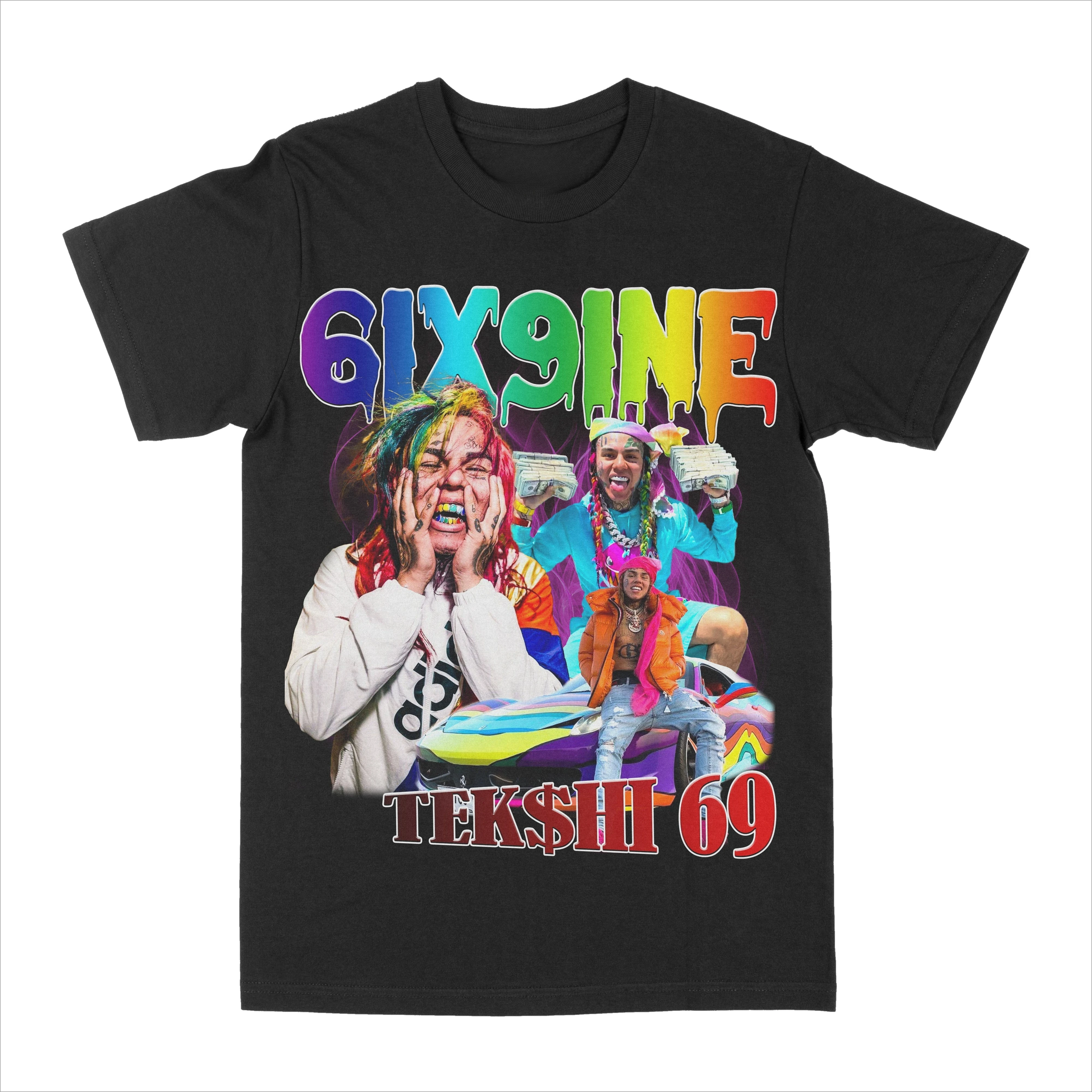 

Tekashi 6ix9ine Периферийные футболки с принтом, летние мужские и женские футболки из чистого хлопка класса люкс с короткими рукавами