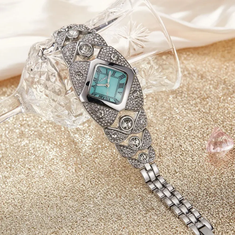 ساعة نسائية عصرية فاخرة مضيئة مرصعة بالألماس سوار مقاوم للماء نمط ساعة كوارتز Reloj часысыыыыыыыыыыыКНК