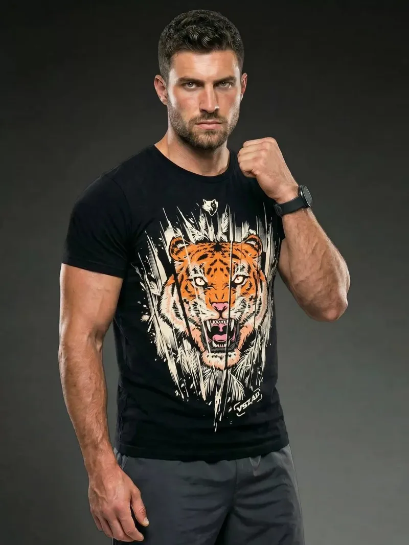 Vzap-Muay Thai shirt for men and women, short sleeve shirt, Muay Thai, MMA, kickboxing jersey, Sanda fight clothing