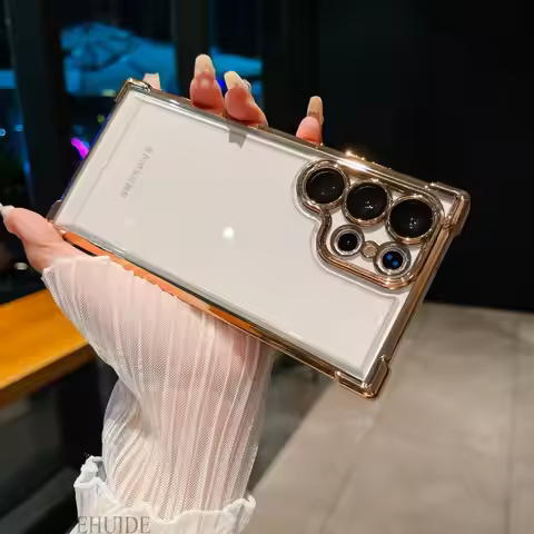 Space Clear Shockproof Case For Samsung Galaxy S24 Ultra S23 FE S20 S21 S22 Plus Note 20 A55 Armor Transparent Soft TPU Cover