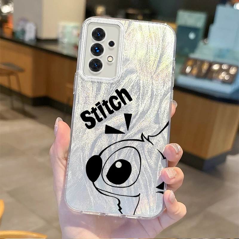 Cute Cartoon Disney Stitch Phone Case For Samsung Galaxy S25 S24 S23 S22 S21 Plus Ultra A73 A72 A71 A55 A54 A53 Protective Cover