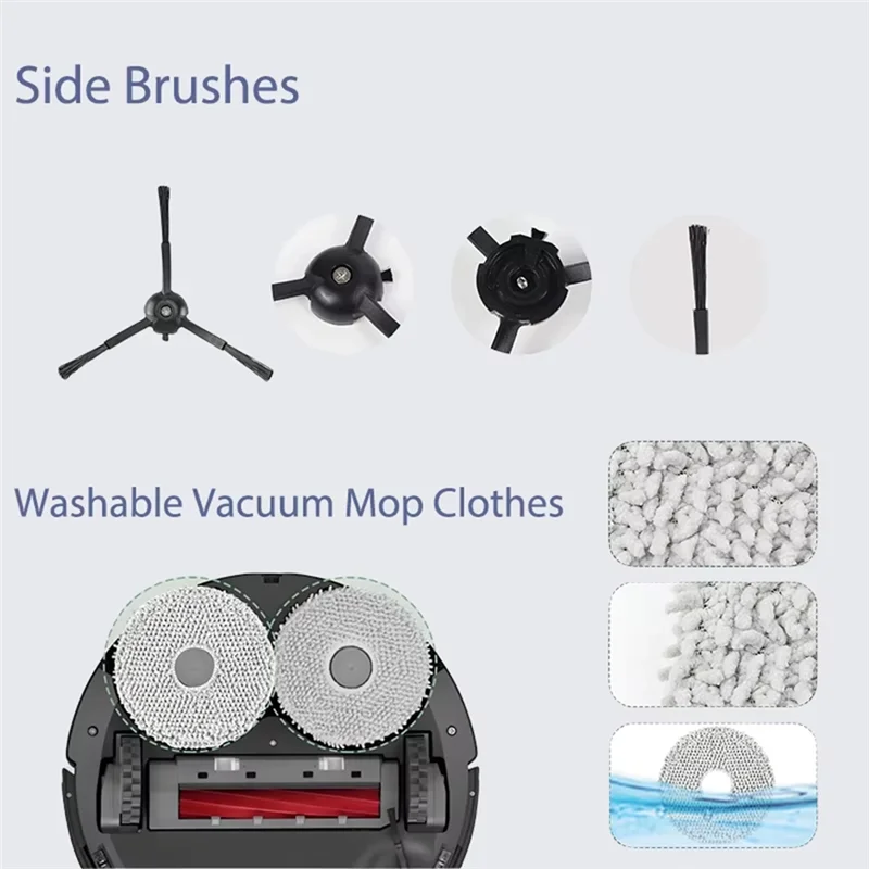 

ABRW-For Roborock Qrevo S / Qrevo Pro / Qrevo Maxv Robot Vacuum Part Hepa Filter Mop Pad Cloth Dust Bag Accessories