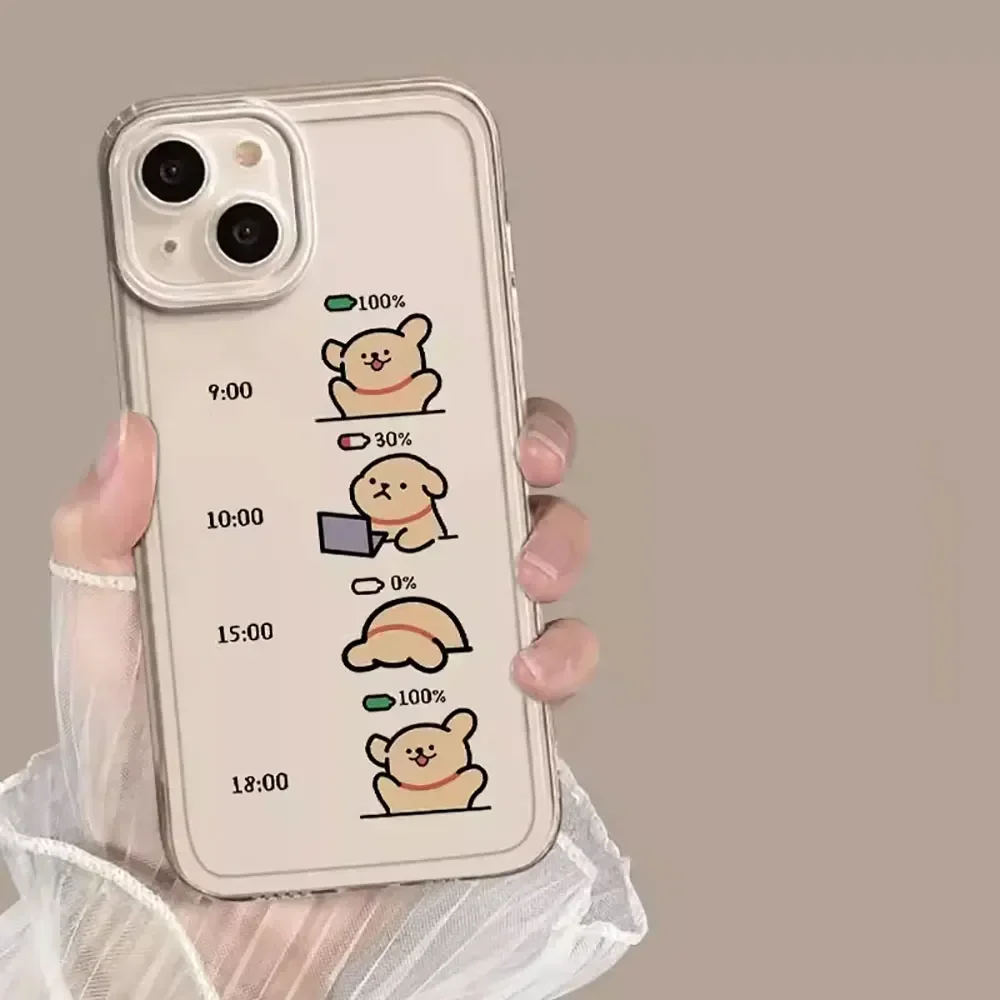 Cute Cartoon Dogs Couple Phone Case for IPhone 11 14 15 16 Pro Max Clear Soft Cover for Iphone 12 13 Mini XS MAX XR Fundas