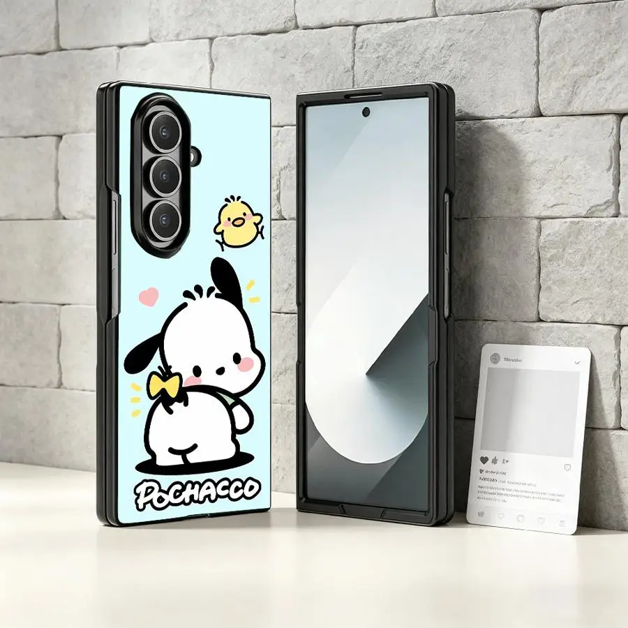 Sanrio Pochacco Back Phone Cover Funda Case for Samsung Galaxy Z Flip 8 Flip6 Z Fold 8 7 6 5 4 3 Flip4 Flip7 FE Flip5 Flip3 Z view 4