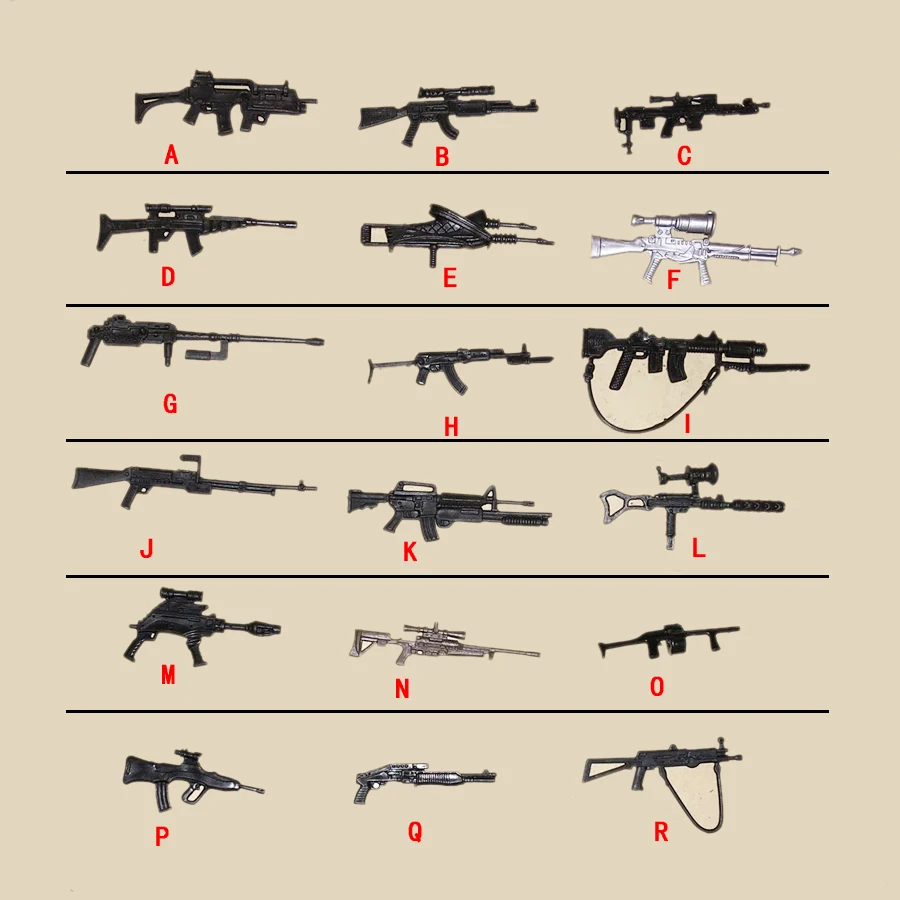 1:18 GIJOE Special Forces Soldier Weapon Accessories Submachine Gun Sniper Rifle Model fit 3.75 inch Thunderbolt Doll Toy