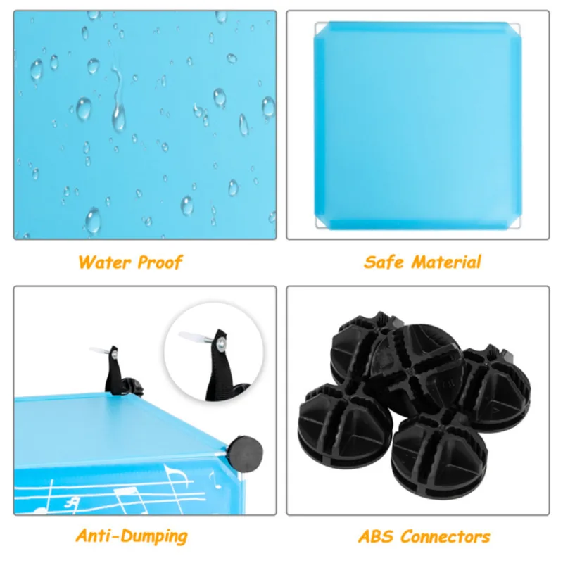 Rods  Piece  Wardrobe Plastic + Steel Wire Material With Animal Pattern Patterned Door Freely Disassembled And Assembled