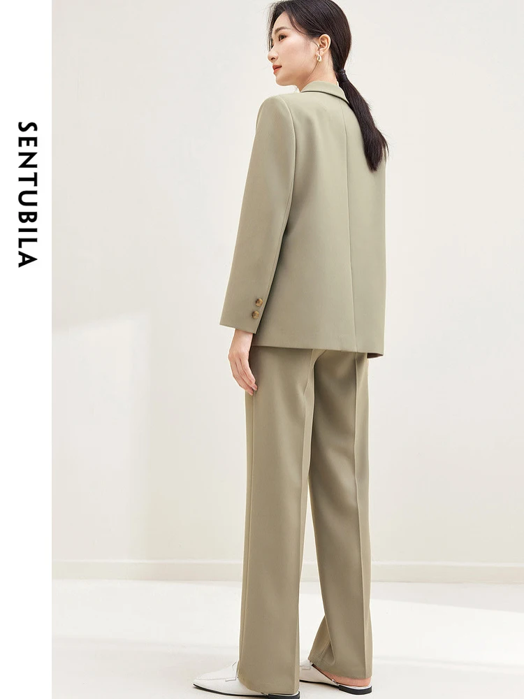 SENTUBILA Blazer Pant Suit Two Piece Set for Women Business Work Outfits 2024 Autumn Elegant Fashion Clothing Sets 133Z49975