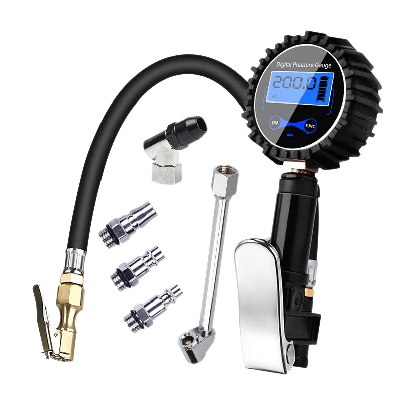 LCD Tire Pressure Gauge 300PSI Digital Tire Inflator Meter For Motorcycle Car Truck Bicycle Bike