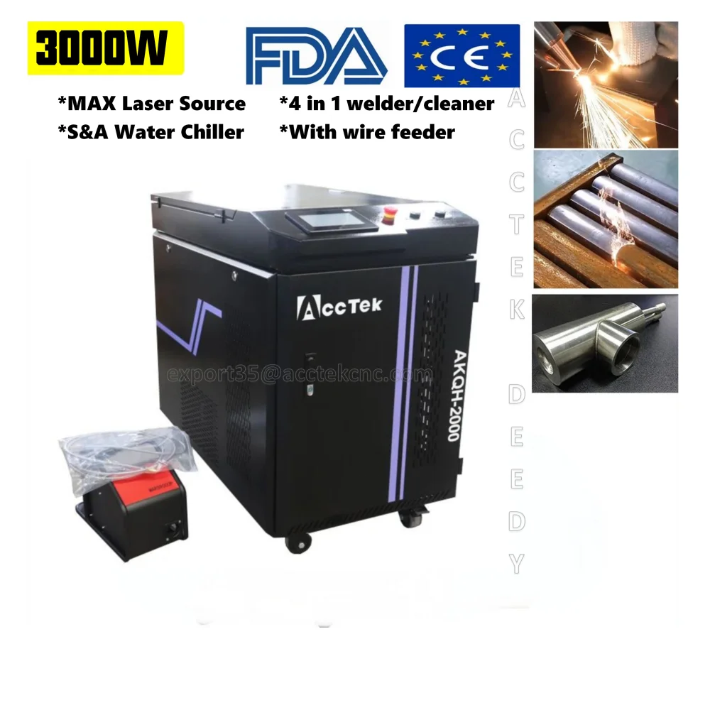 door to door service 2024 NEW 4 IN 1 2000W Fiber Laser Welding Cleaning Cutting Machine Weld Seam Clean Machine water chiller