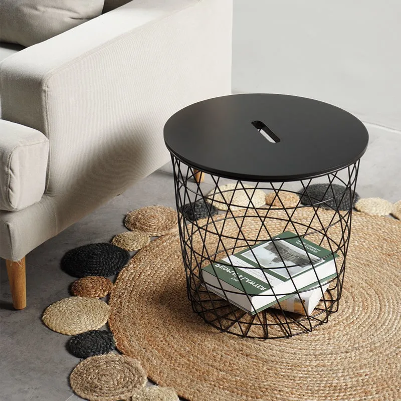 Iron Art Round Small Side Table Simple Modern Storage Living  Room Sofa Side Children's Night Stand End Table Nordic Ins Style