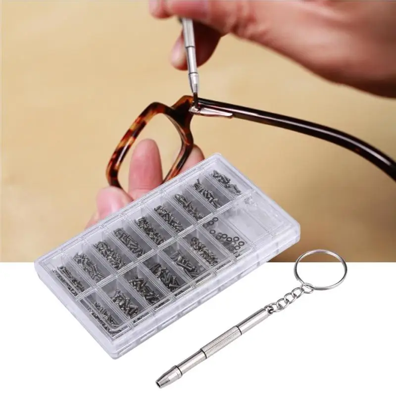 1000pcs/set 4 in 1 Eye Glasses Repair Screwdriver Micro Sunglass Watch Spectacles Aluminium Steel Phone Tablet Screws