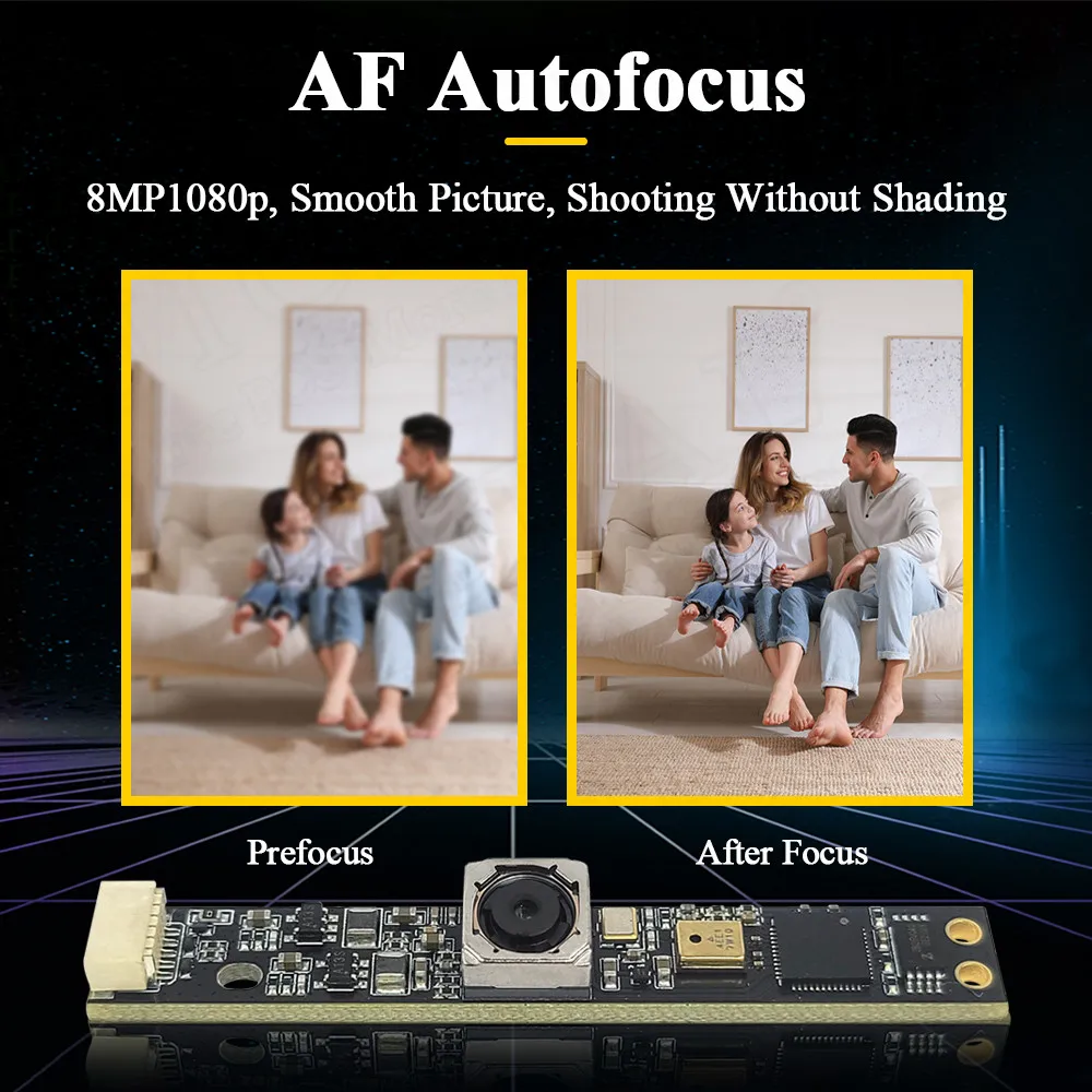 IMX179 USB Camera Module with Microphone MIC for Android Win Auto Focus 78 120 Degrees HD 8MB 3264*2488 15FPS Drive-free USB 2.0