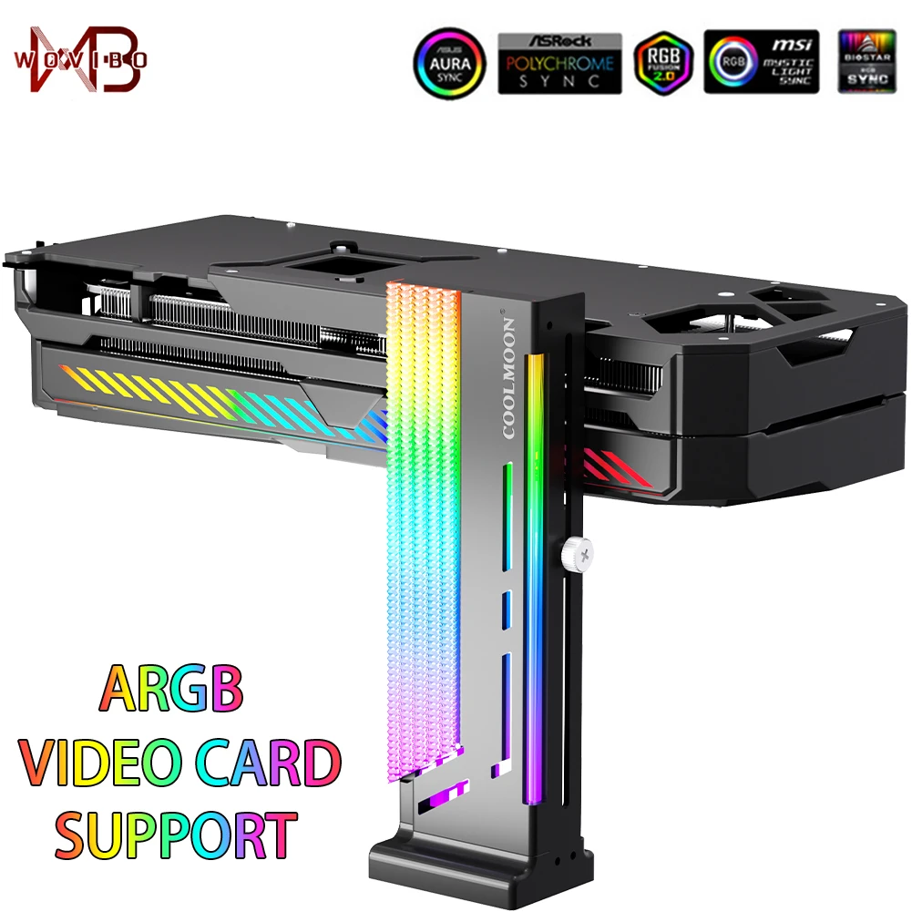 

Aluminum Alloy GPU Graphics Card Support Stand For Computer Case Video Card Holder 5V 3PIN RGB ARGB Aura Sync