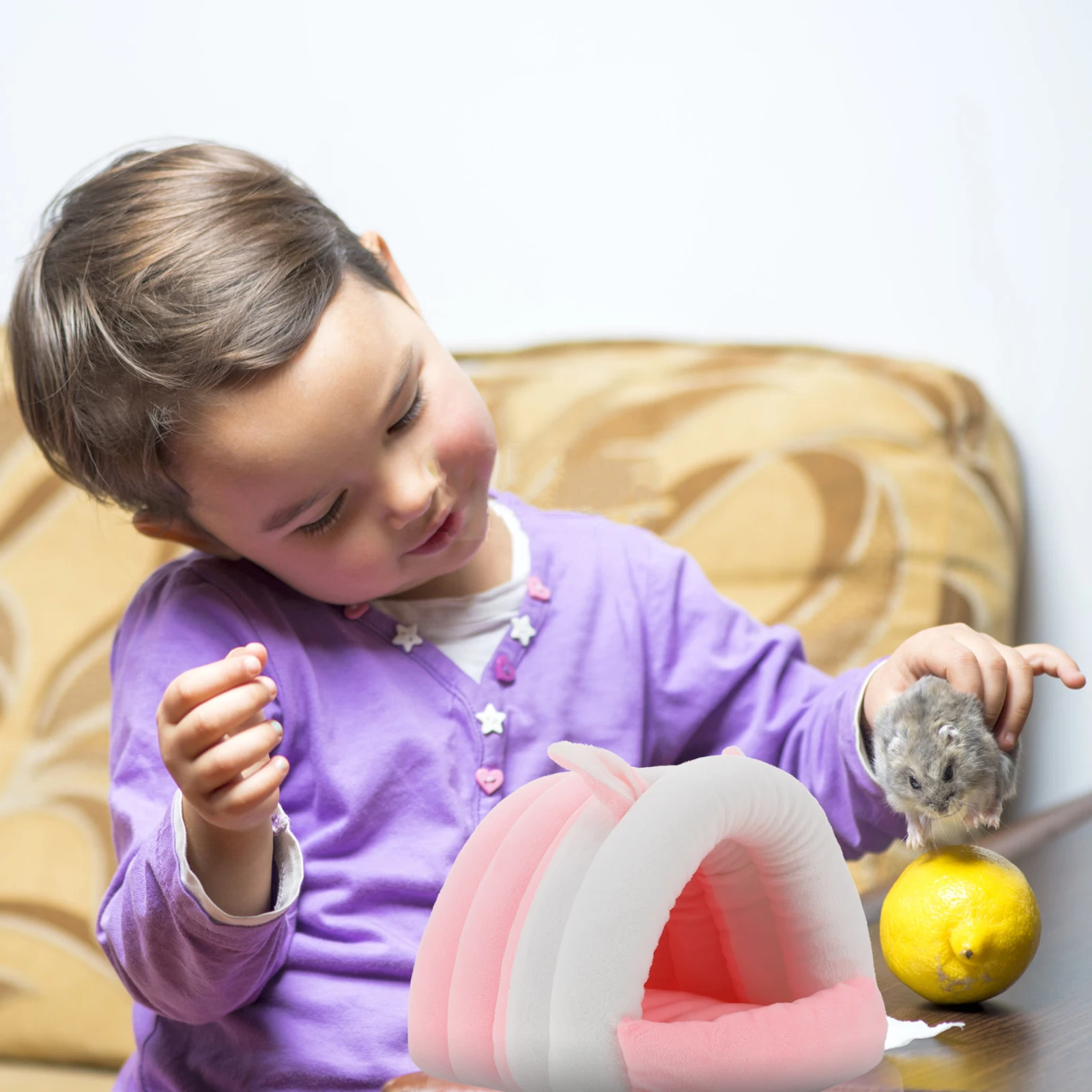 

Warm Hamster Nest Cotton Pet Bed Comfortable House Small Animals Toys Guinea Pig Hideout Cave Sleeping Pad Rest Travel Outside