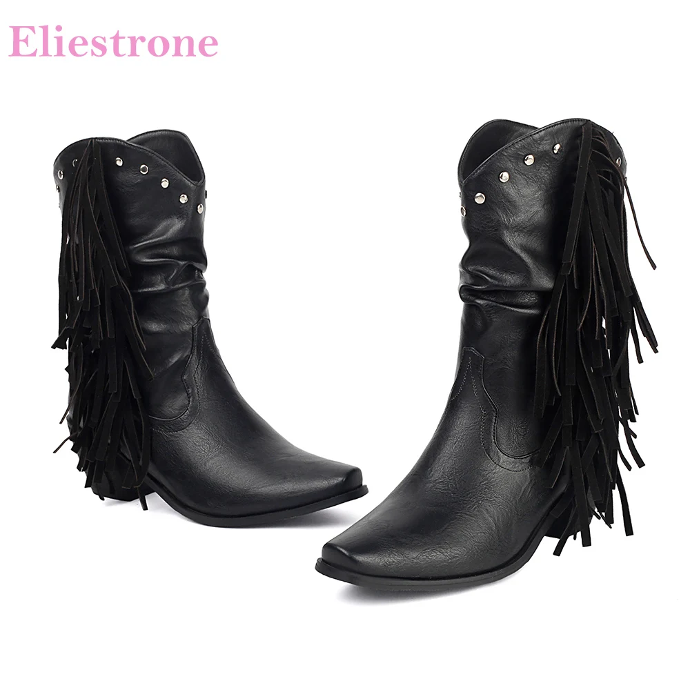 

2025 Новые зимние милые черные красные женские ботинки для верховой езды с острым носком на высоком каблуке, женская повседневная обувь, большие размеры 13, 43 45, 50