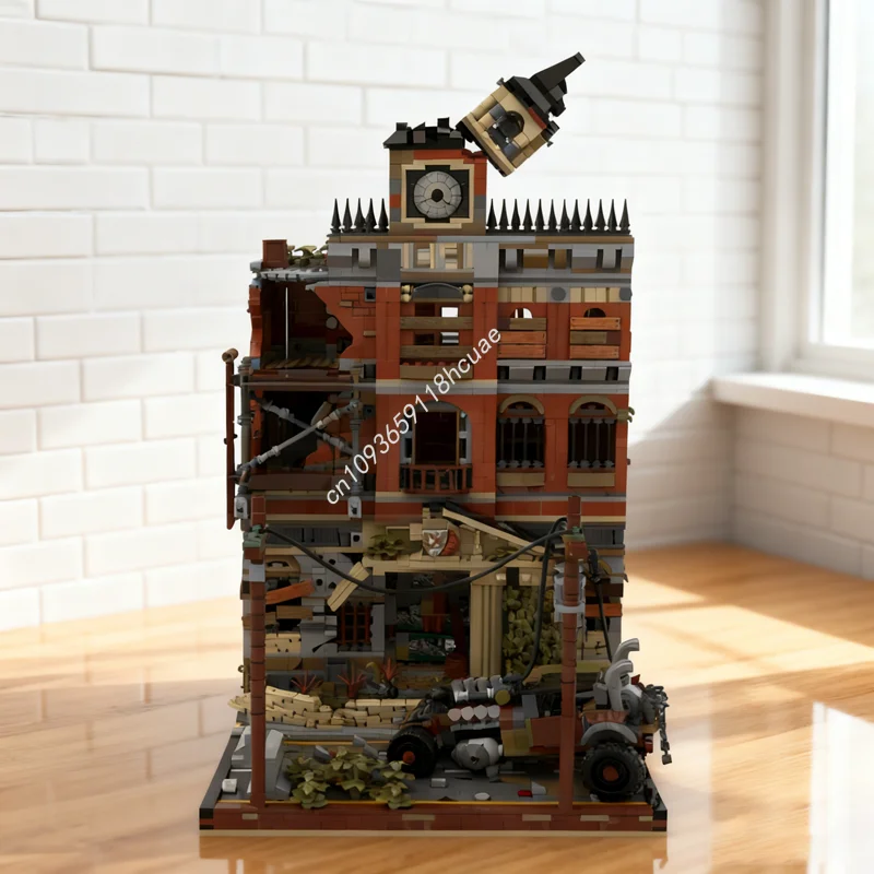 4560 قطعة MOC مجموعة تاون هول نهاية العالم نسخة وحدات Streetscape نموذج اللبنات هدايا عيد الميلاد لعبة البناء الاطفال