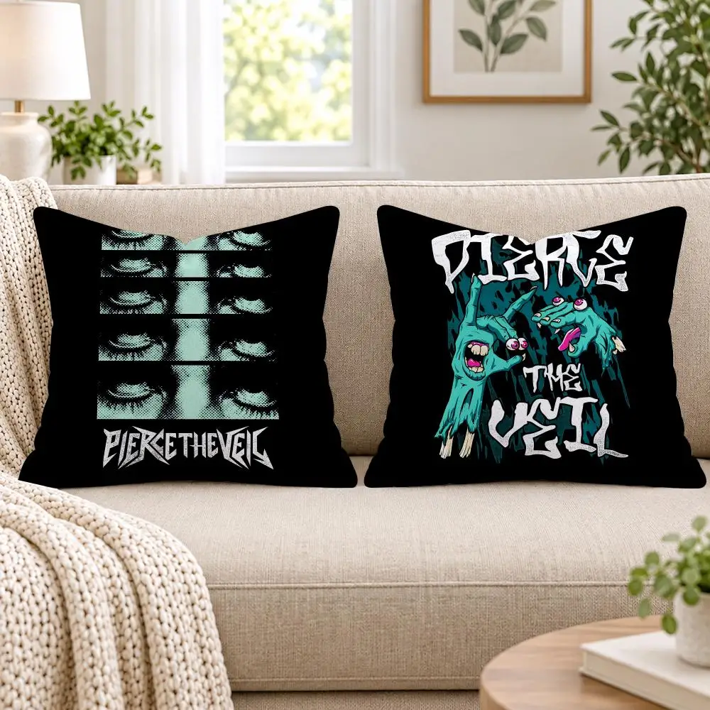 Band P-Pierce The Veil Cushion Cover Short Plush Double-Sided Printing Sofa Bedroom Living Room Throw Pillow Cover Home Decor