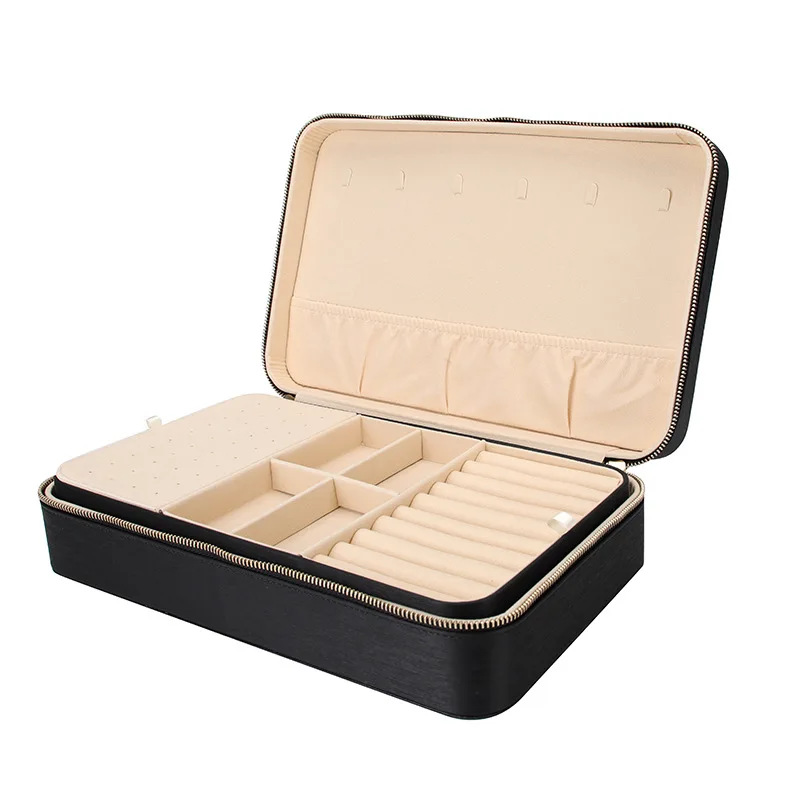 New Jewelry Box Portable Portable Portable Earrings Necklace Jewelry Storage Box Large Capacity Jewelry Storage Box