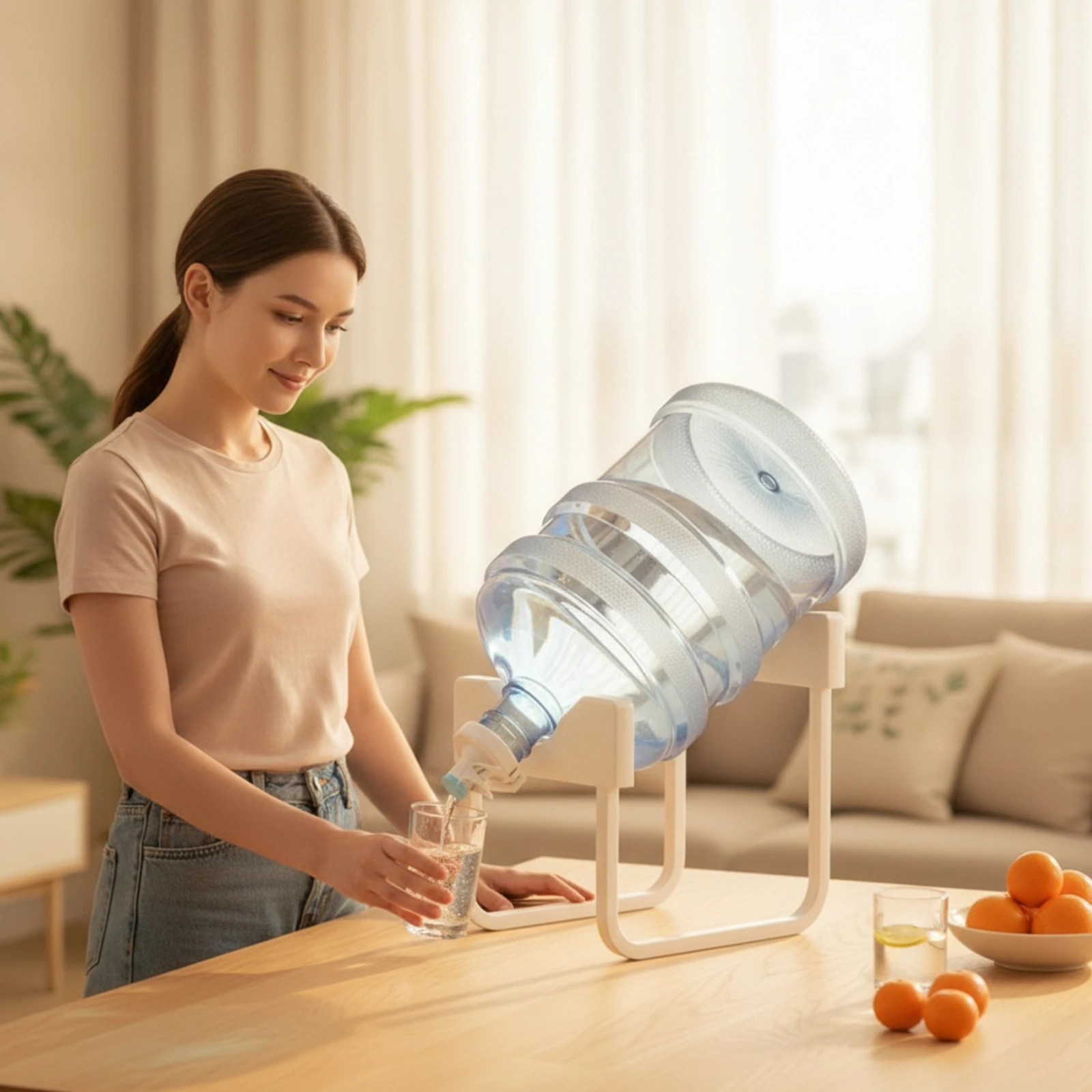 Inverted Water Jug Stand Gravity-assistedFed Water Jug Dispenser Stand Space-Saving Compact for Kitchen, Office - view 6