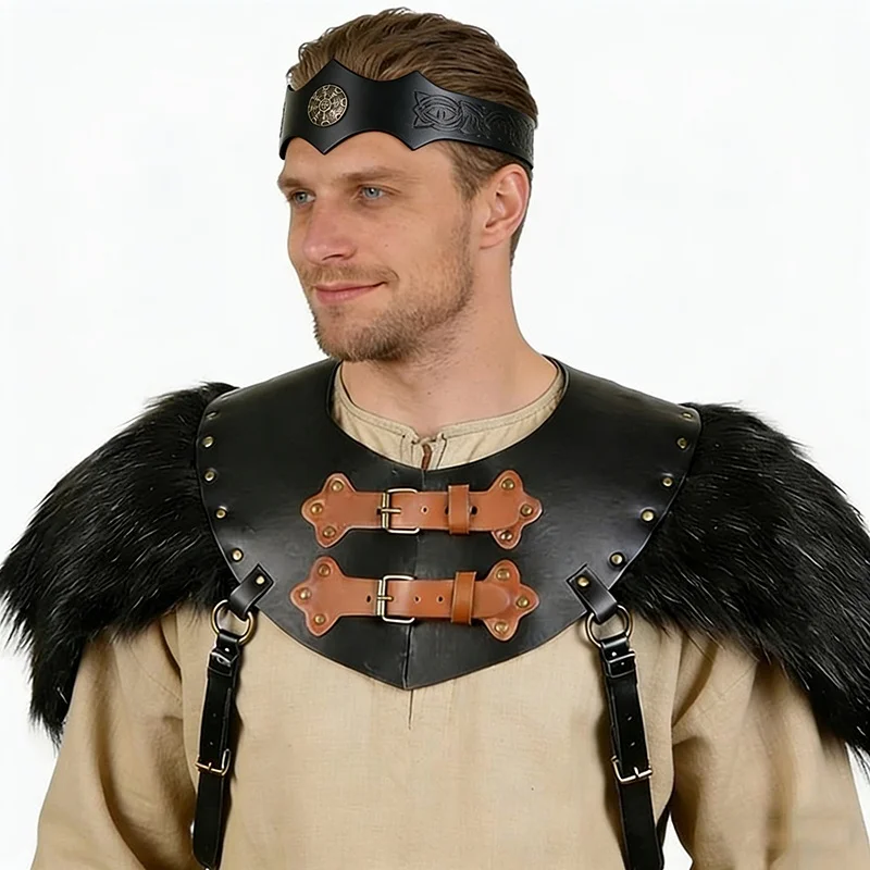 Medieval Viking Knight Embossed Headwear Warrior and Gladiator Headgear Cosplay Costume Accessories Stage Performance Props