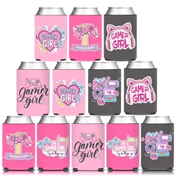 12 pezzi, le ragazze del videogioco rosa possono raffreddare le maniche decorazioni per feste forniture-Cutie Sweet Happy Game Day bevanda può coprire