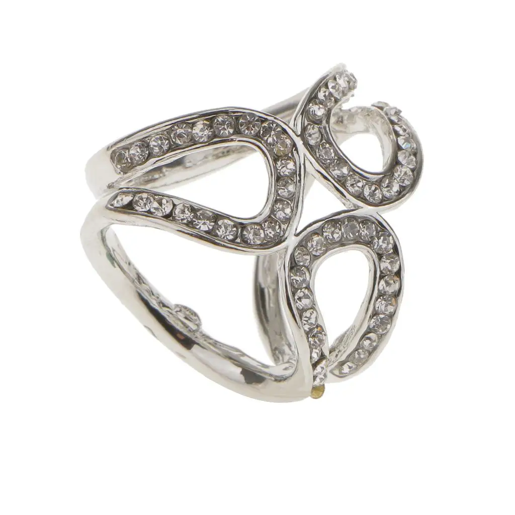 Luxury Women Rhinestone Scarf Ring Silver Alloy Dress Brooch Fashion Jewelry Pin for Scarf Accessories