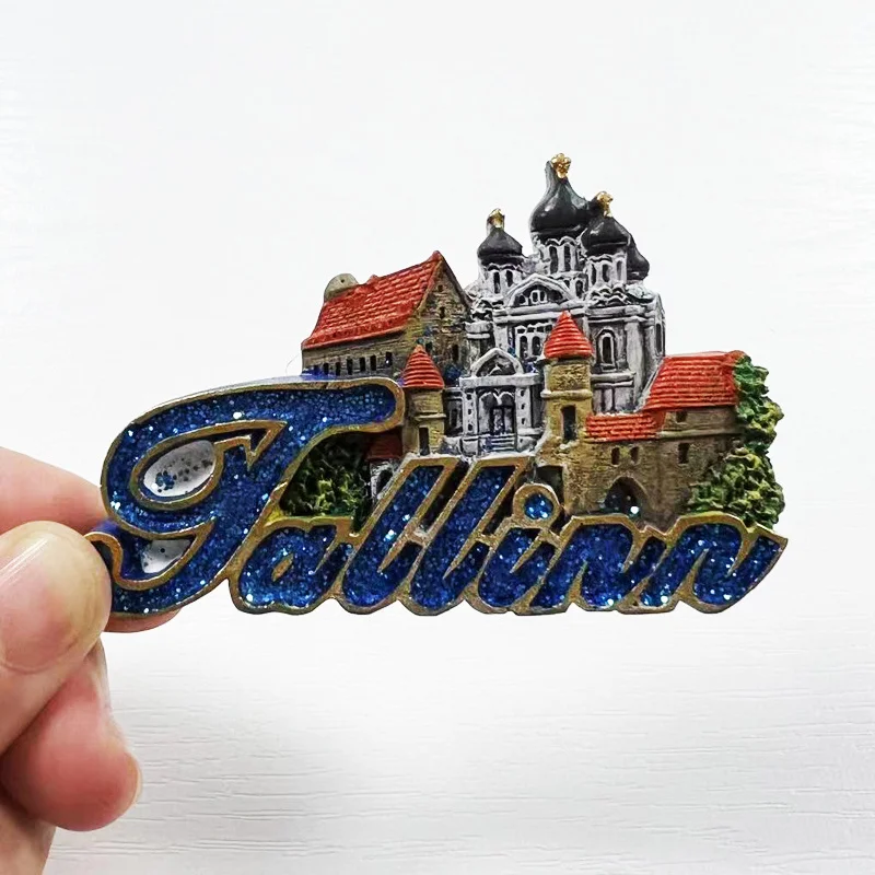 

Estonia Capital Tallinn 3D Landmark Building Magnetic Refrigerator Magnet Creative Travel Souvenir Decoration Craft