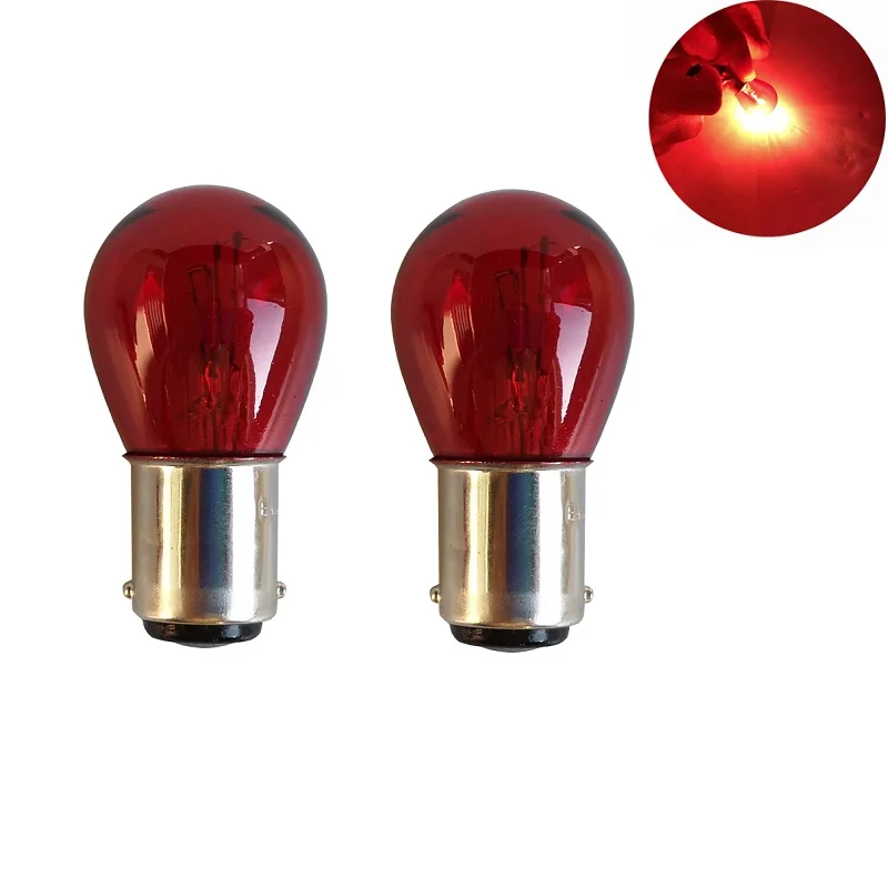 2pcs Car 1157 P21/5W BAY15D 1156 P21W BA15S 12v 21W Halogen Lamp Warm White Reverse Light Brake Bulb Stop Light Turn Signal DRL