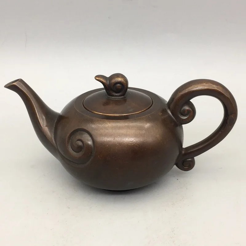 

Bronze Collection Brass Cloud Pattern Ornament Copper Teapot Wine Pot Office Home Decoration Craft Display