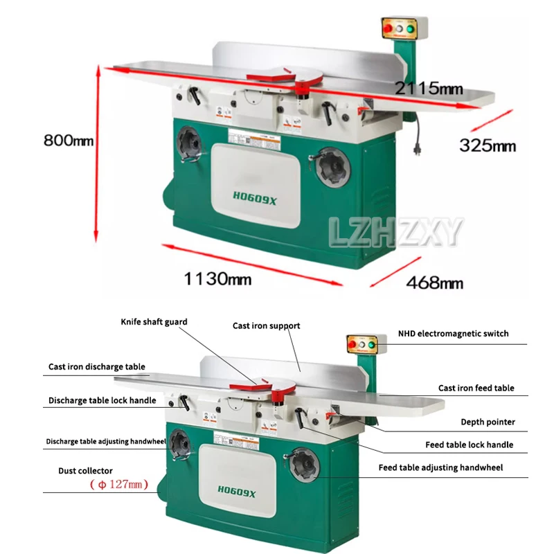 3000W Electric Wood Thicknesser Planer Multifunctional For Woodworking Electric Planer Machine  Used For Wood Cutting Planer