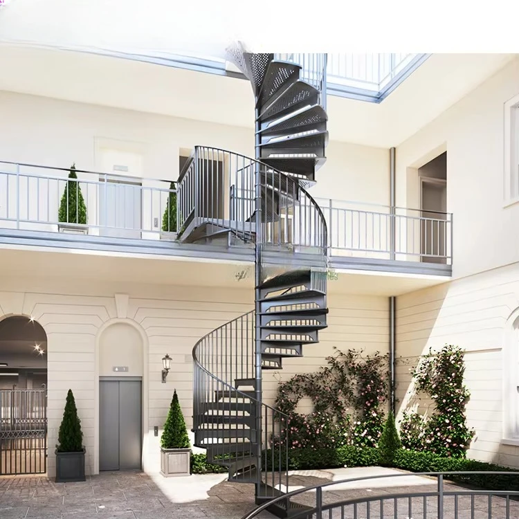 

Direct sales factory outdoor circular staircase design saves space spiral staircase railing circular
