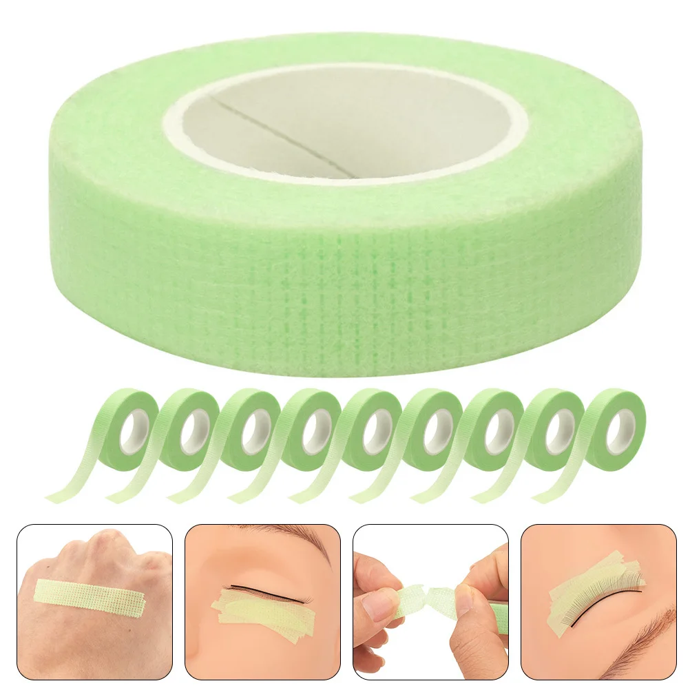 10 Rotoli di Nastro per Extension Ciglia, Rotolo da 9 Metri, Nastro Adesivo Traspirante in Tessuto Non Tessuto, Nastro Professionale per Extension Ciglia