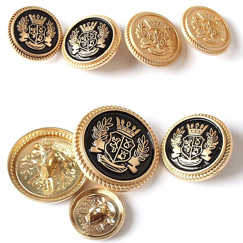 10pcs 15-20mm Carved Badge Metal Buttons For Clothing Men Women Coat Shirt Luxury Sewing Button DIY Accessories Materials Decor