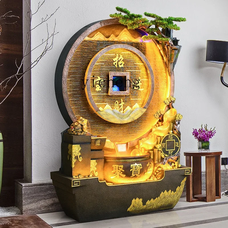 L7-14 landscape water wall cornucopia entrance golden toad water curtain wall store opened high-end ornaments