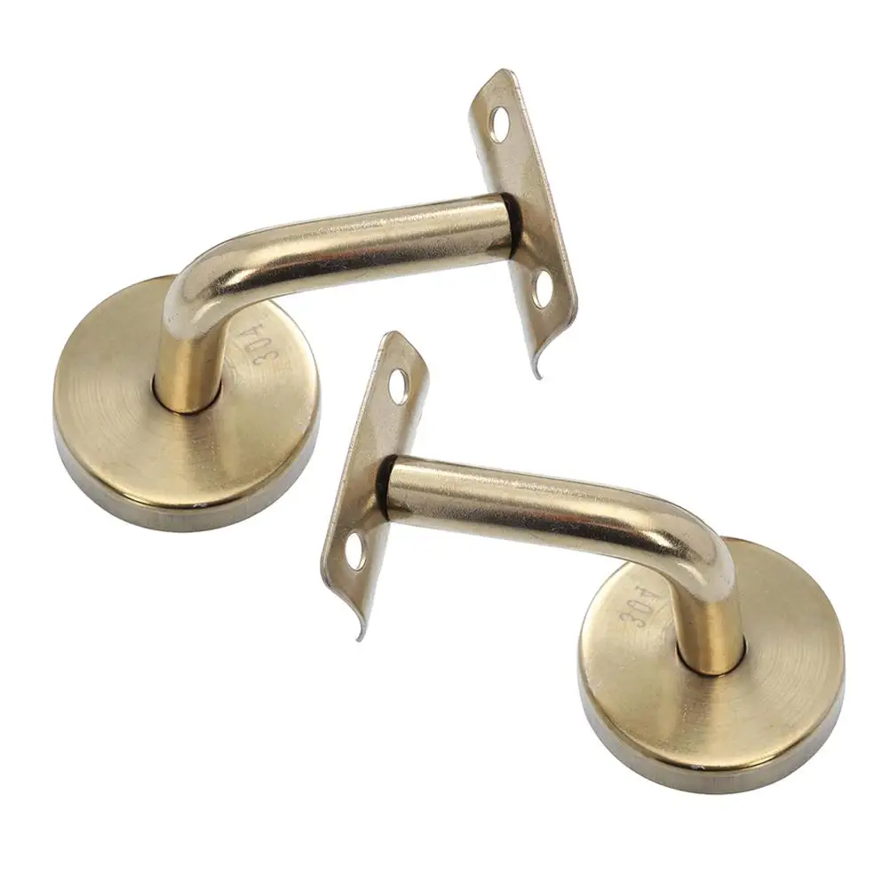 2pcs Stair Handrail Brackets Railing Accessories Stainless Steel Wall Mounted 60x60 Banister for Indoor