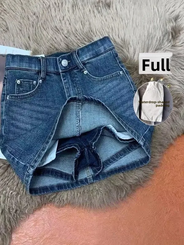 

Ретро джинсовая юбка-клеш женская летняя 2026 года, новая, маленький размер, утягивающая, сексуальная, универсальная, А-силуэт, облегающая