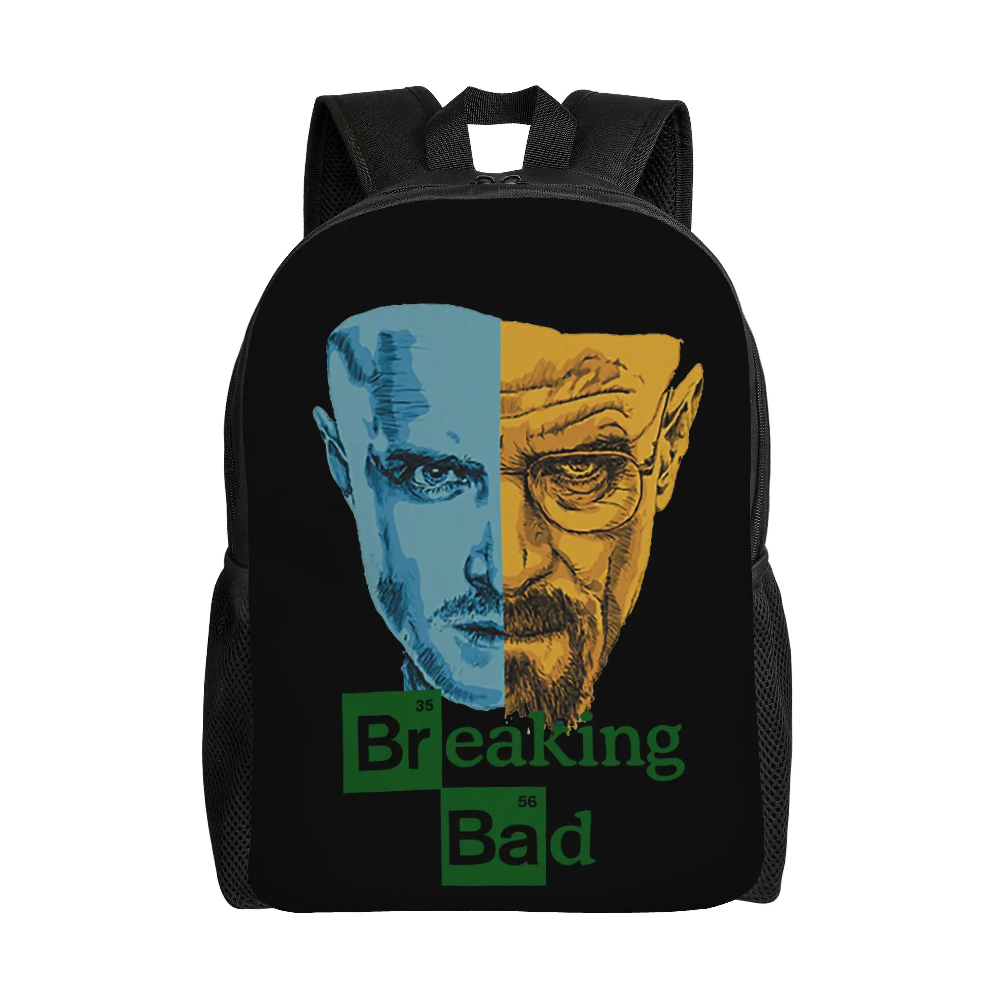 

Рюкзак Breaking Bad: стильный, легкий, для студентов, походов и путешествий, с изображением Мистера Уайта, Гейзингера, Джесси, Пинкмана, для ноутбука, из холщовой ткани