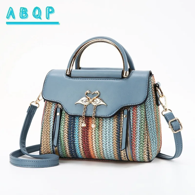 

Shoulder Bag Colorful Woven Women's Bags New Large Capacity Messenger Bag Premium Commuter Handbag Multi-layer