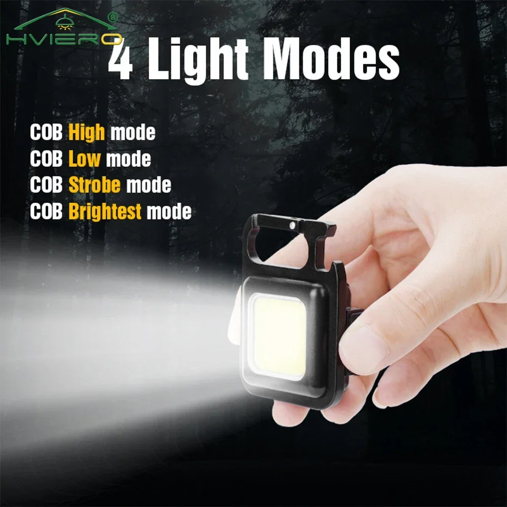 

Mini Flashlight Key Chain Carry LED Light Work High Power Flashlights Waterproof USB Charge Hard Lamp Outdoor Lighting Highlight