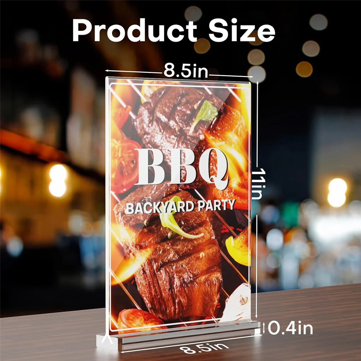 Acrylic Sign Holder 8.5 x 11, Sign Holder Clear Vertical 6 Pack, Menu Sign Holder Standing Paper Stand Display Stand