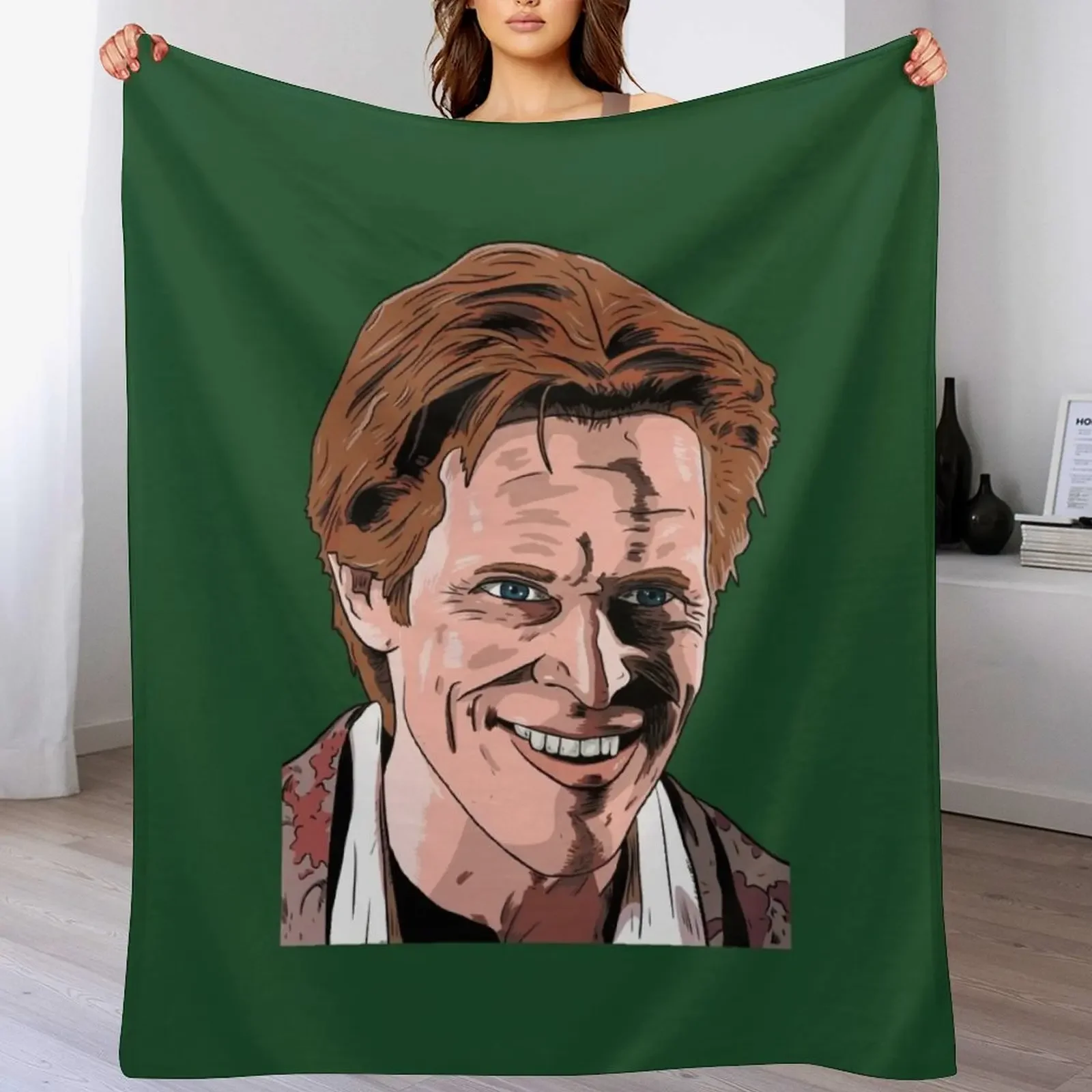 Willem Dafoe Green Goblin Throw Blanket Cozy Napping Blanket Gift for Mom Dad