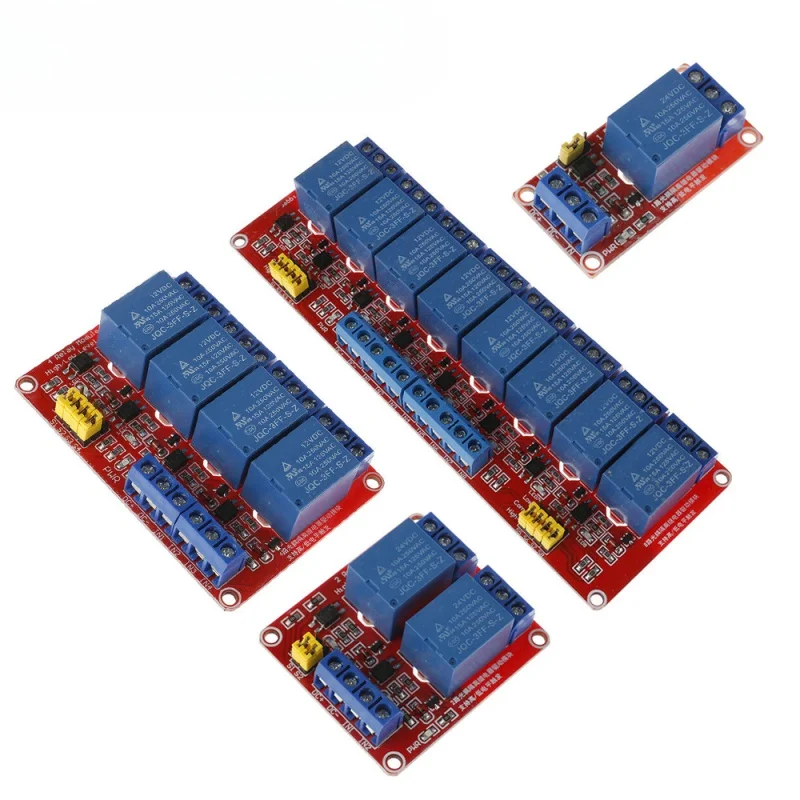 24 V DC 1 2 4 8 channel relay module with optocoupler, high and low level trigger extension card