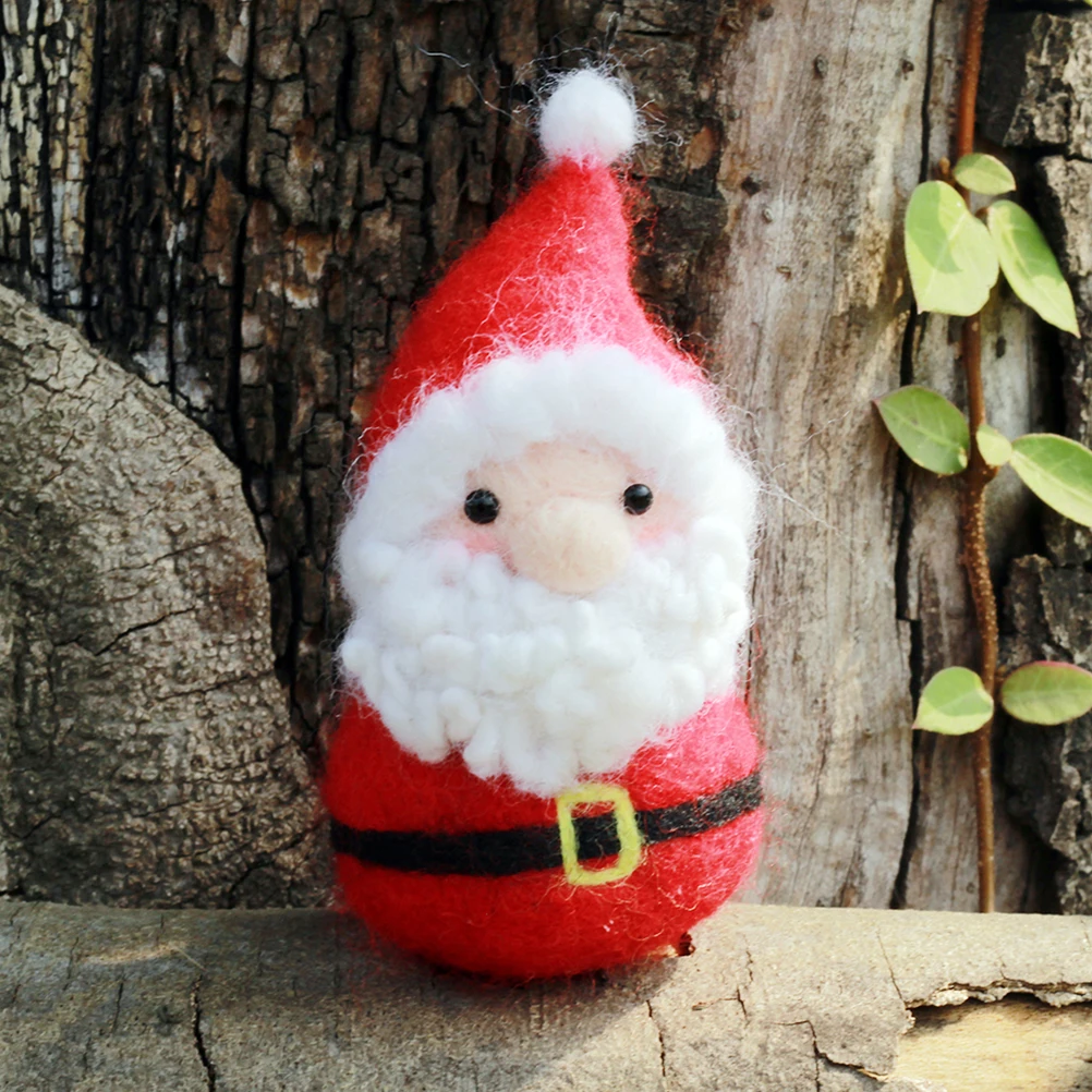 

4Sets Wool Felt DIY Materials Xmas Needle Felting Kits Beginner Wool Craft Starter Kit Xmas Craft Supplies Needle Felt Kit