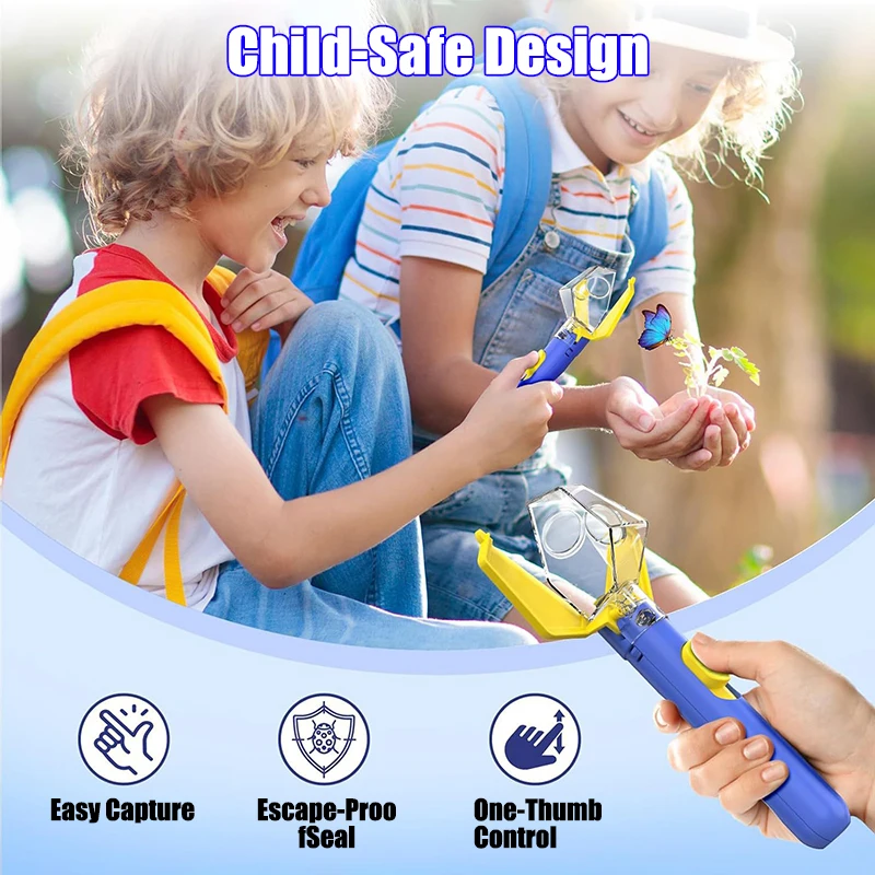 Kids Bug Catcher Handheld Insect Viewer, Nature Exploration STEM Toy, Fun Outdoor Science Trap Gift for Children Camping Yard