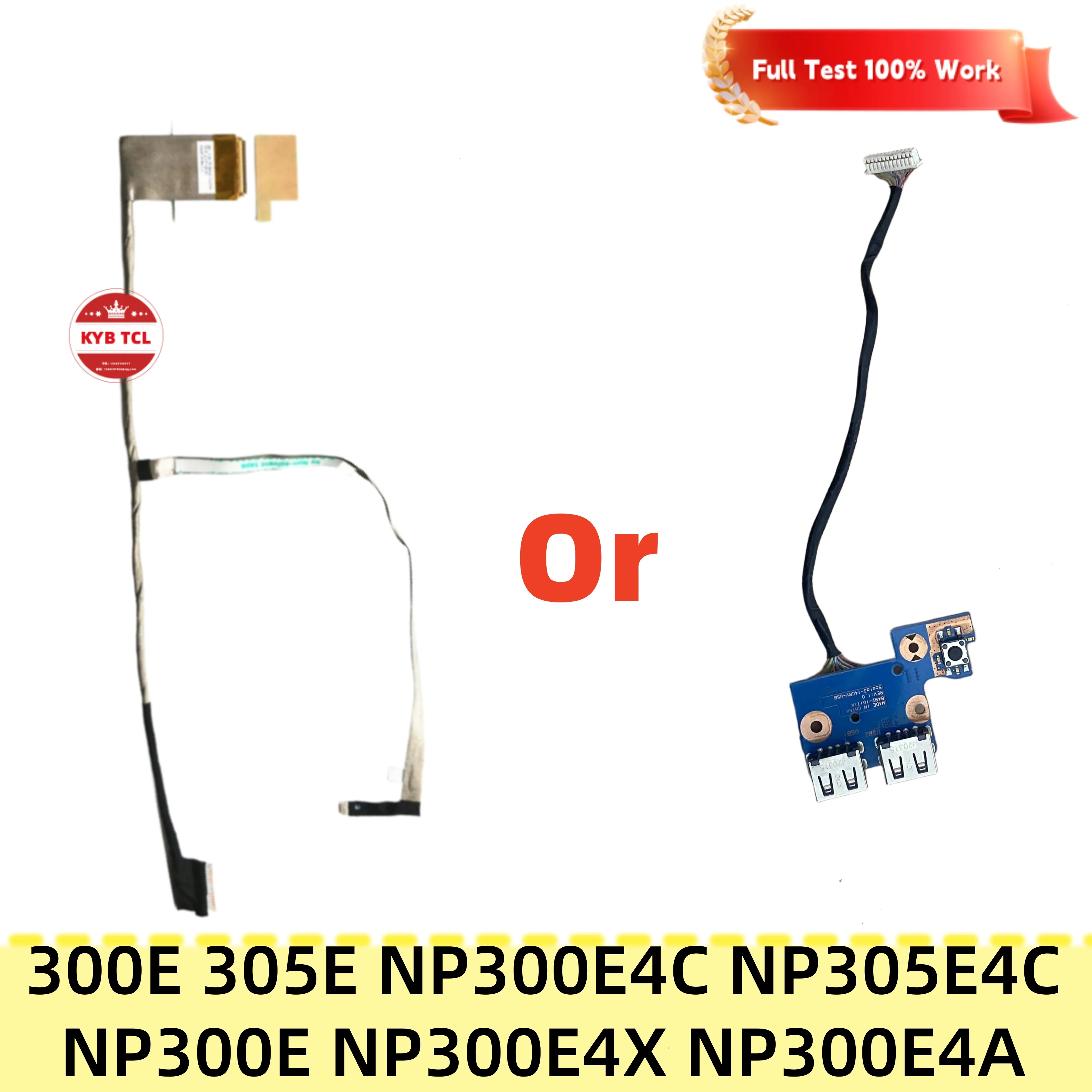 BA39-01233A Cabo de Alimentação USB e Placa de Botão para Tela LCD LVDS Samsung 300E 305E NP300E4C NP305E4C NP300E NP300E4X NP300E4A BA92-10171A